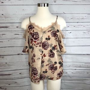 RO&DE Tan Floral‎ Top